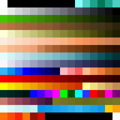 Color palette with animations used by Yoda Stories